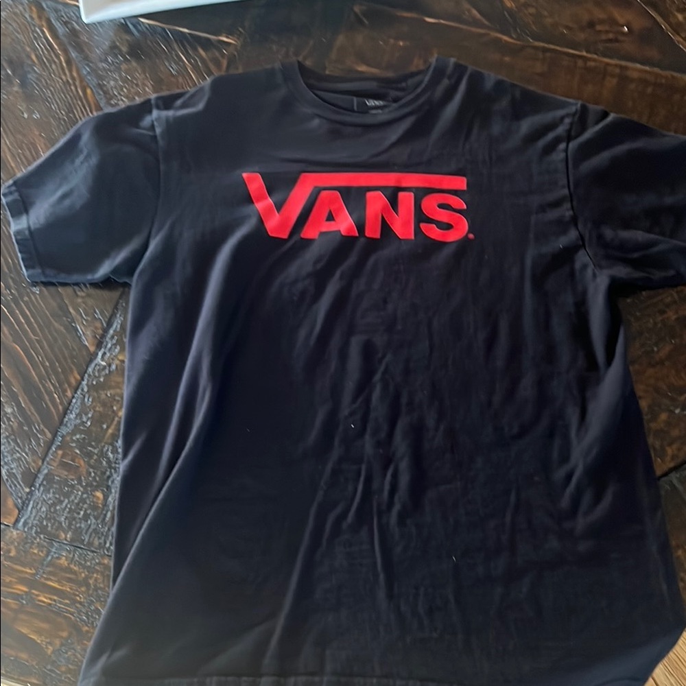 Vans Men's Tee in Black with Red Logo